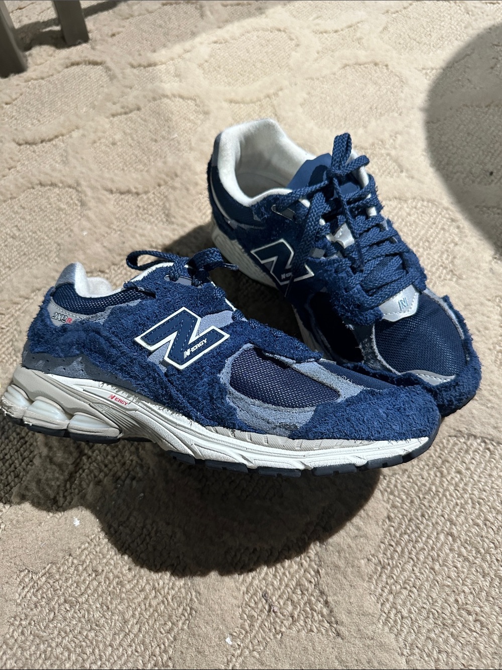 New Balance Kids Navy Blue Suede & Mesh Sneakers
